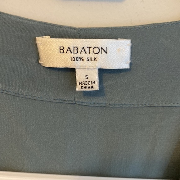 Aritzia Babaton Corbett Silk Romper in Light Jade - Picture 6 of 6